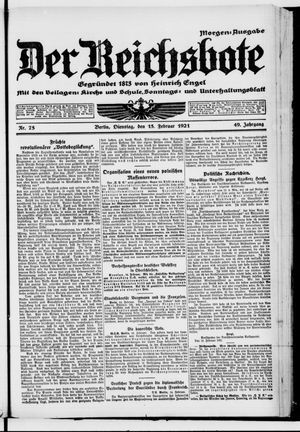Der Reichsbote vom 15.02.1921