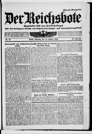 Der Reichsbote on Feb 15, 1921