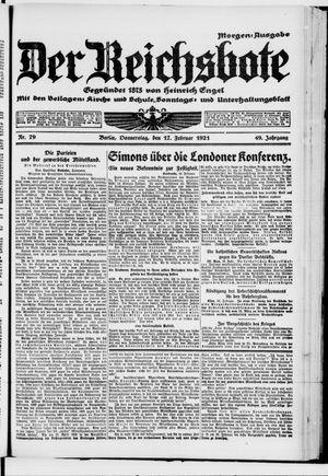 Der Reichsbote vom 17.02.1921