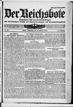 Der Reichsbote on Feb 17, 1921