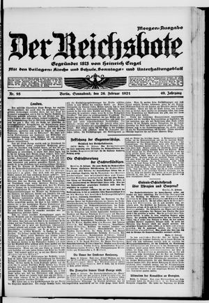 Der Reichsbote vom 26.02.1921