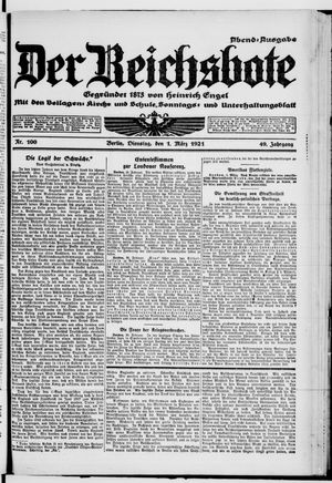 Der Reichsbote vom 01.03.1921