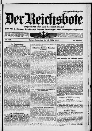 Der Reichsbote on Mar 10, 1921