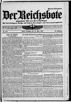 Der Reichsbote on Mar 15, 1921