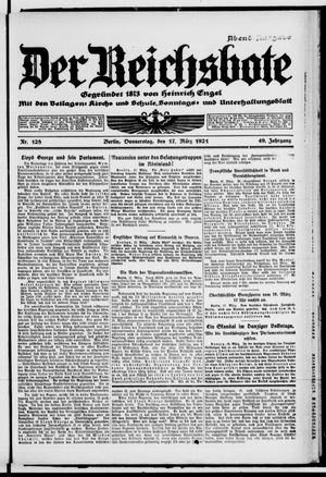 Der Reichsbote on Mar 17, 1921
