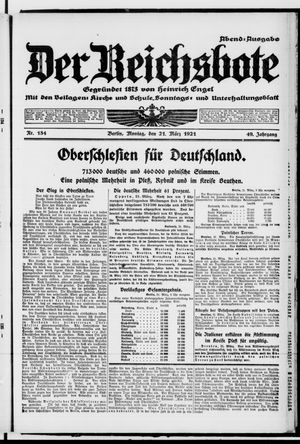 Der Reichsbote on Mar 21, 1921