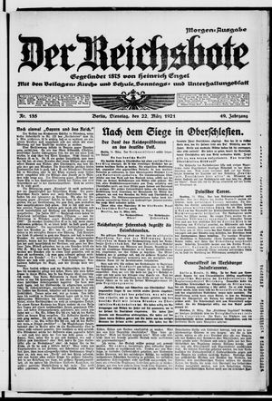 Der Reichsbote vom 22.03.1921