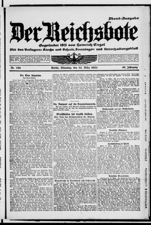 Der Reichsbote vom 22.03.1921