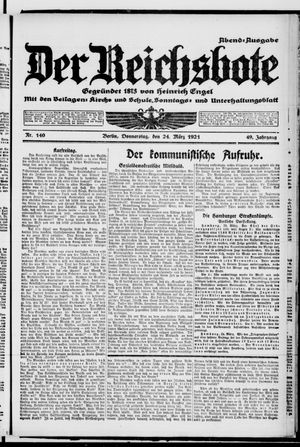 Der Reichsbote vom 24.03.1921