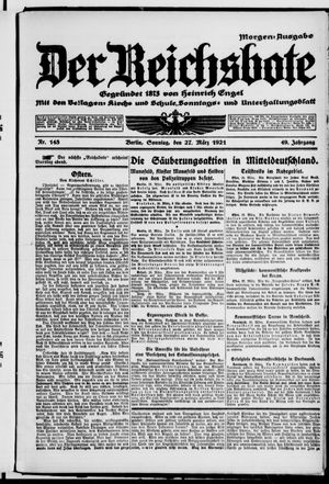 Der Reichsbote vom 27.03.1921