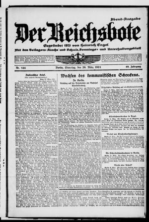 Der Reichsbote vom 29.03.1921