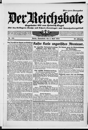Der Reichsbote vom 02.04.1921