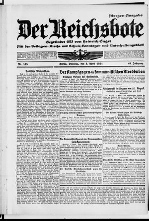 Der Reichsbote on Apr 3, 1921
