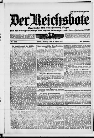 Der Reichsbote on Apr 4, 1921