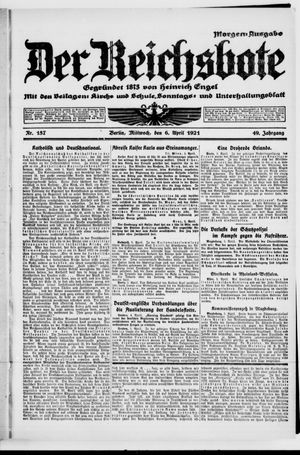 Der Reichsbote on Apr 6, 1921