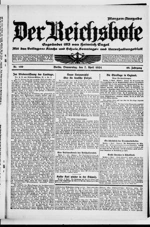 Der Reichsbote vom 07.04.1921