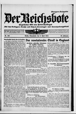 Der Reichsbote vom 09.04.1921