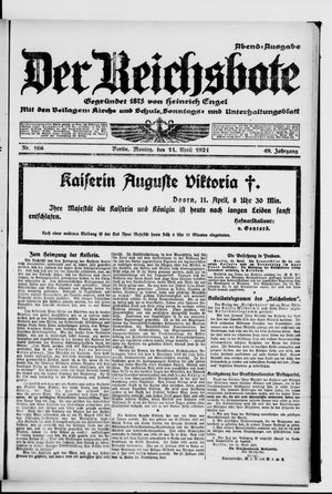 Der Reichsbote vom 11.04.1921