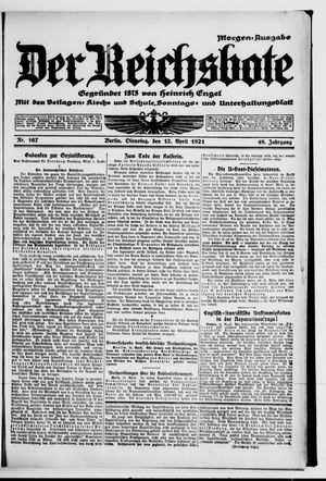 Der Reichsbote on Apr 12, 1921