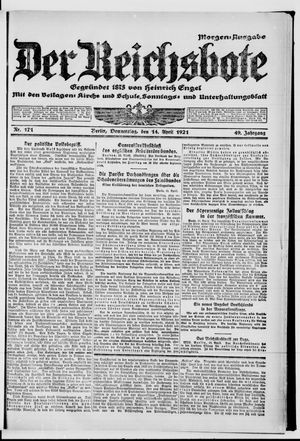 Der Reichsbote vom 14.04.1921