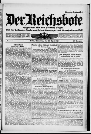 Der Reichsbote on Apr 14, 1921