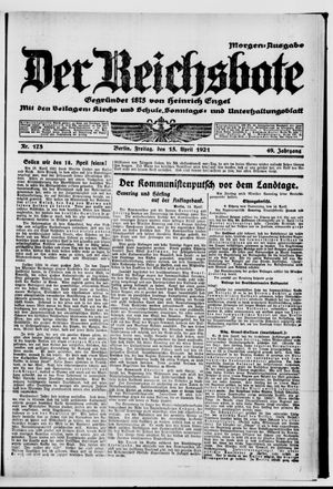 Der Reichsbote vom 15.04.1921