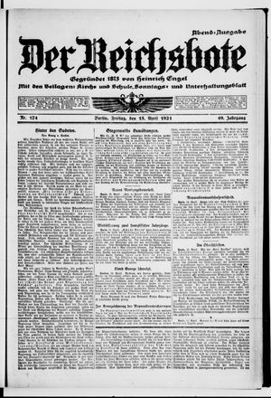 Der Reichsbote on Apr 15, 1921