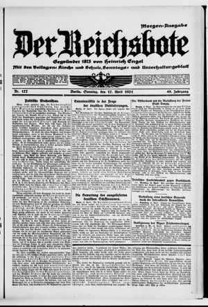 Der Reichsbote vom 17.04.1921