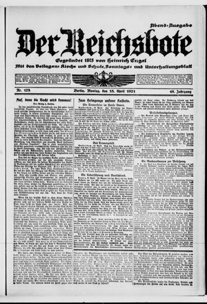 Der Reichsbote on Apr 18, 1921