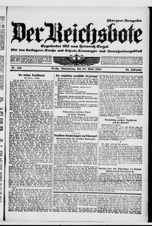 Der Reichsbote vom 21.04.1921