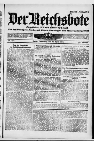 Der Reichsbote vom 21.04.1921