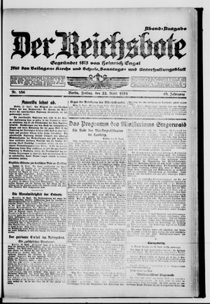 Der Reichsbote on Apr 22, 1921