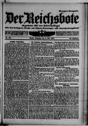 Der Reichsbote vom 01.05.1921