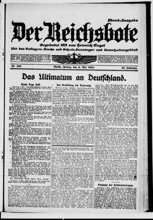 Der Reichsbote vom 06.05.1921