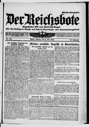 Der Reichsbote on May 9, 1921