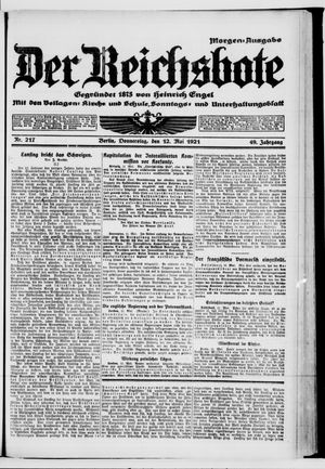 Der Reichsbote on May 12, 1921