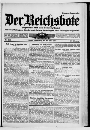 Der Reichsbote vom 12.05.1921
