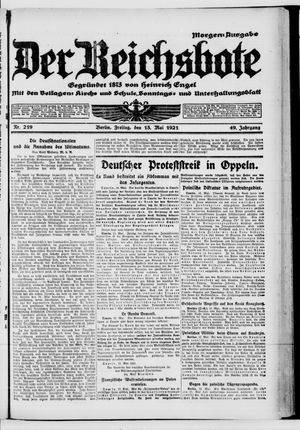 Der Reichsbote on May 13, 1921