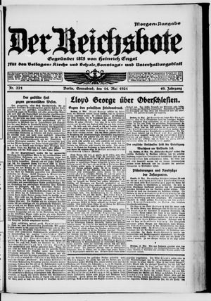 Der Reichsbote on May 14, 1921
