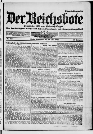 Der Reichsbote vom 14.05.1921