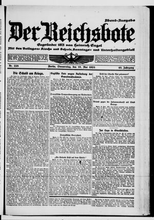 Der Reichsbote vom 19.05.1921