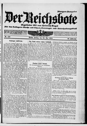 Der Reichsbote on May 20, 1921