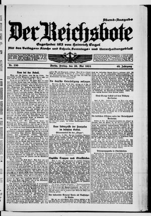 Der Reichsbote vom 20.05.1921