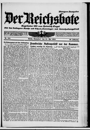 Der Reichsbote vom 21.05.1921