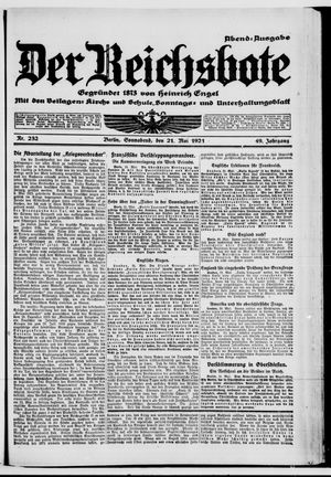 Der Reichsbote vom 21.05.1921