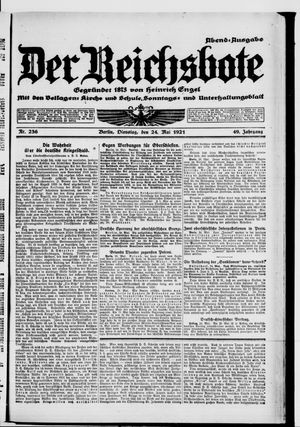 Der Reichsbote vom 24.05.1921
