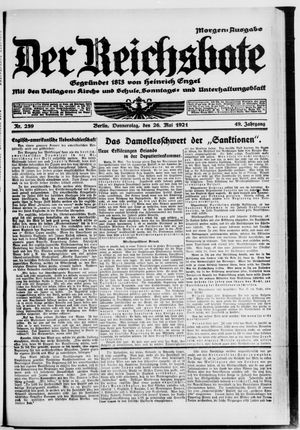 Der Reichsbote vom 26.05.1921