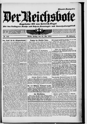Der Reichsbote on May 27, 1921