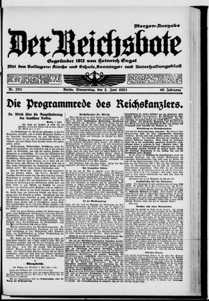 Der Reichsbote on Jun 2, 1921