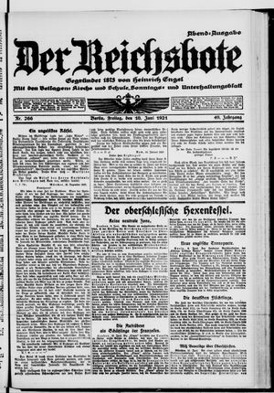 Der Reichsbote vom 10.06.1921